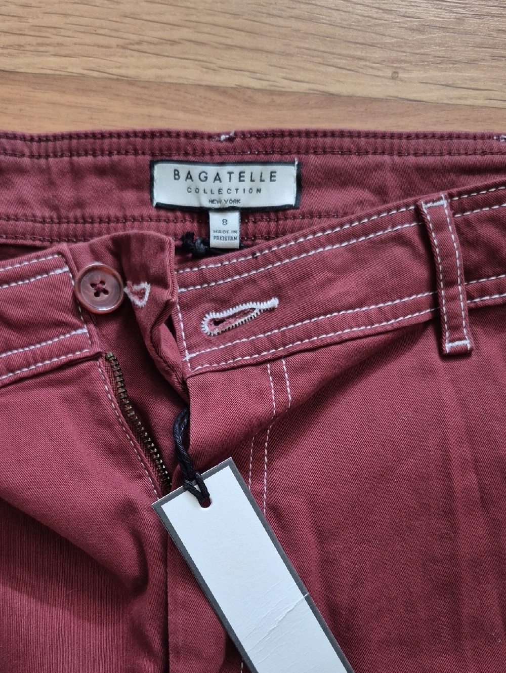 bagatelle Maroon Straight-Leg Trousers - Picture 2 of 3